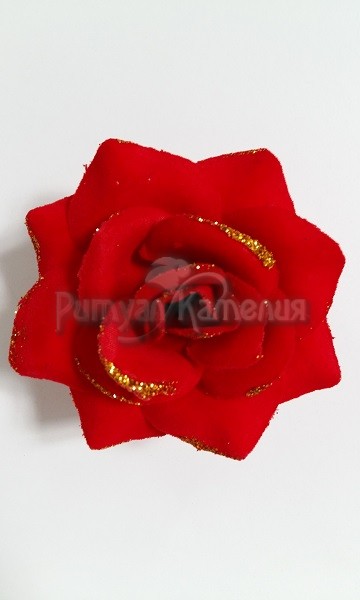 Розы бархат. малая с золотом D=100mm