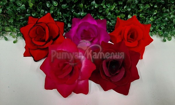 Голова розы бархатной D=90mm (уп. 50, 100, 200шт)